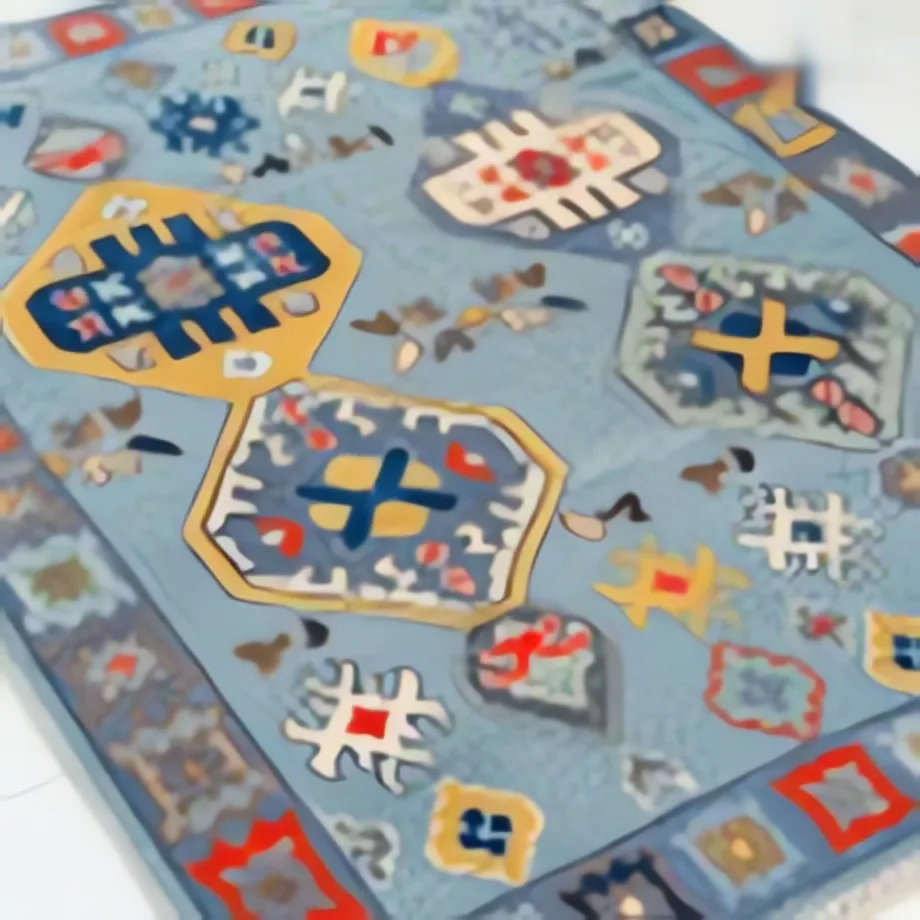 Azure Mosaic Heritage Rug — full rug