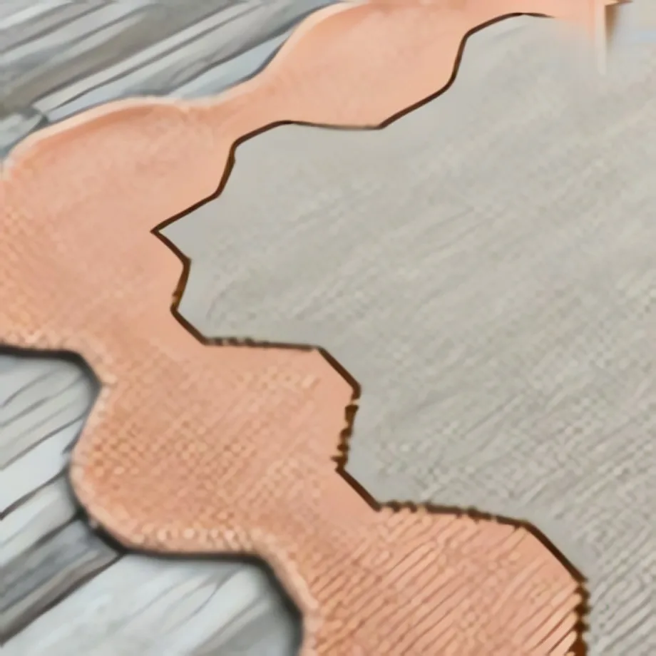 Blush & Ivory Scalloped Rug — full rug