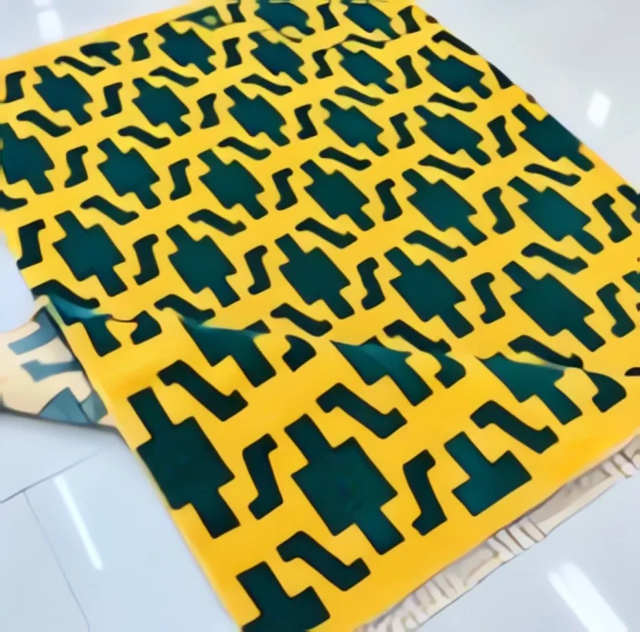 Emerald & Gold Geometric Rug — full rug