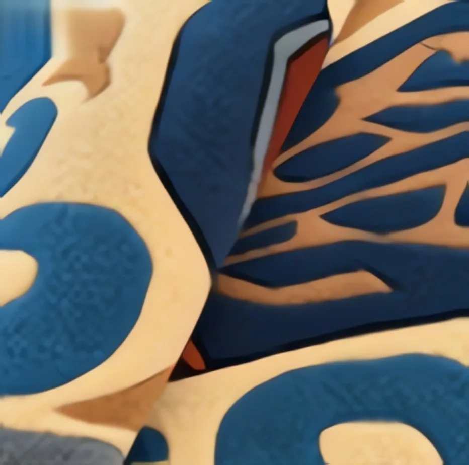 Midnight Blue & Beige Abstract Luxury Rug — close-up